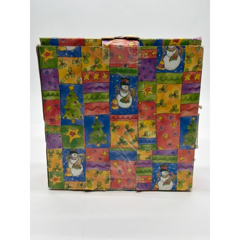 Sweet Shoppe Christmas Snowman Salad Plates Set of 4 Multicolor 3041-46